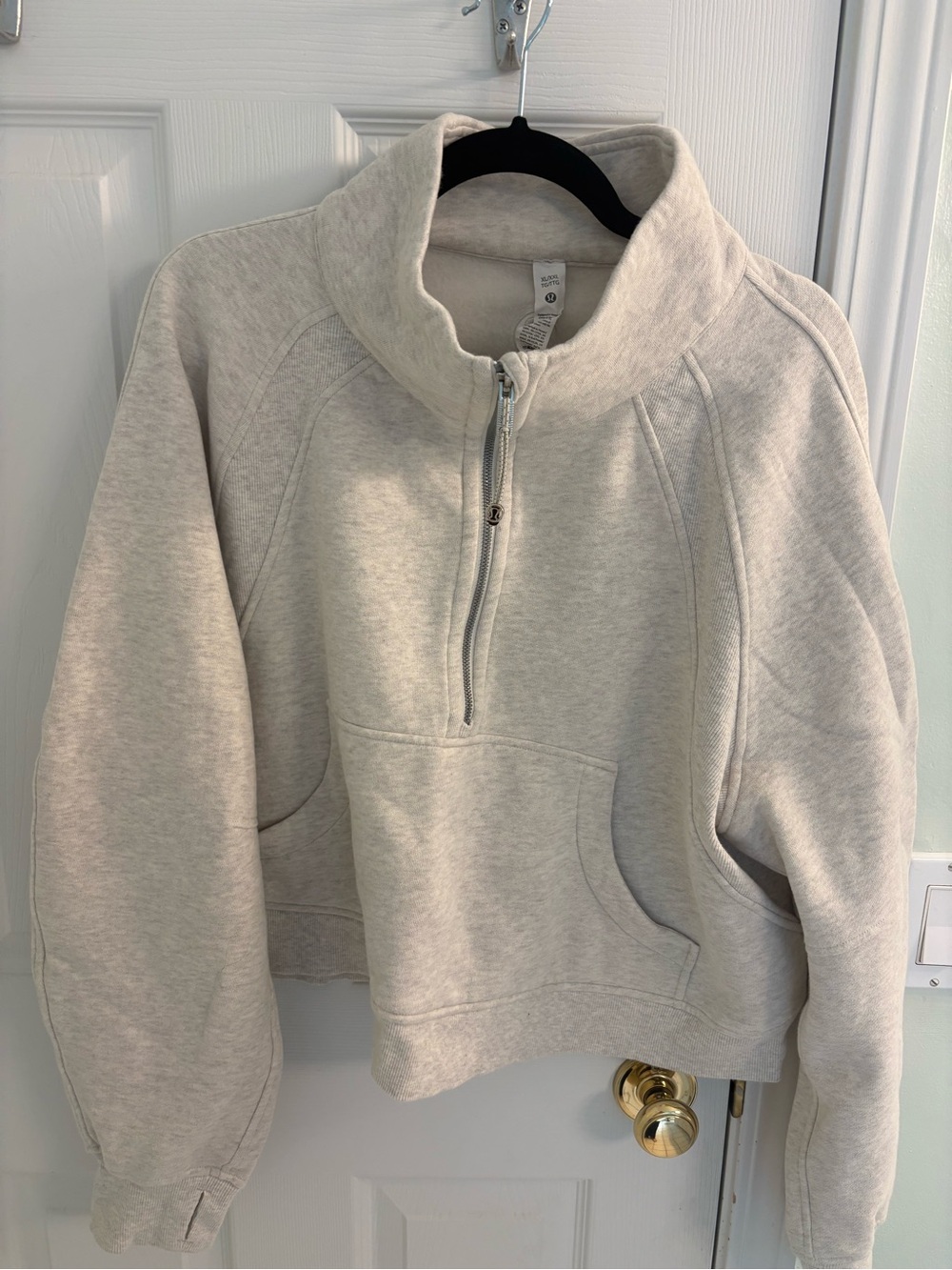 lululemon athletica Cropped Half-Zip Funnel Neck Sweater — Oatmeal